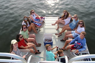 Rent a double-decker pontoon to get to Crab Island