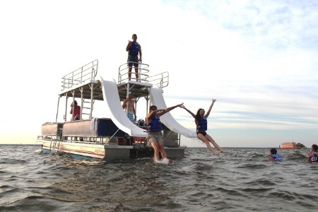Double-Decker Pontoon Boat In Rental Destin FL Double-Decker Pontoon Boat In Rental Destin FL