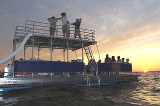 Watching Destin Sunset From Pontoon Boat