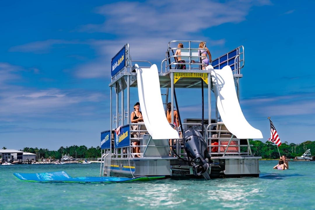 boats with slides crab island