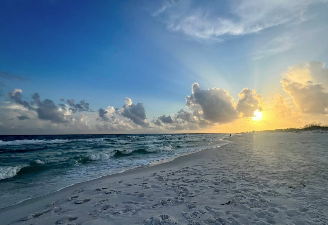 eglin beach park at sunset