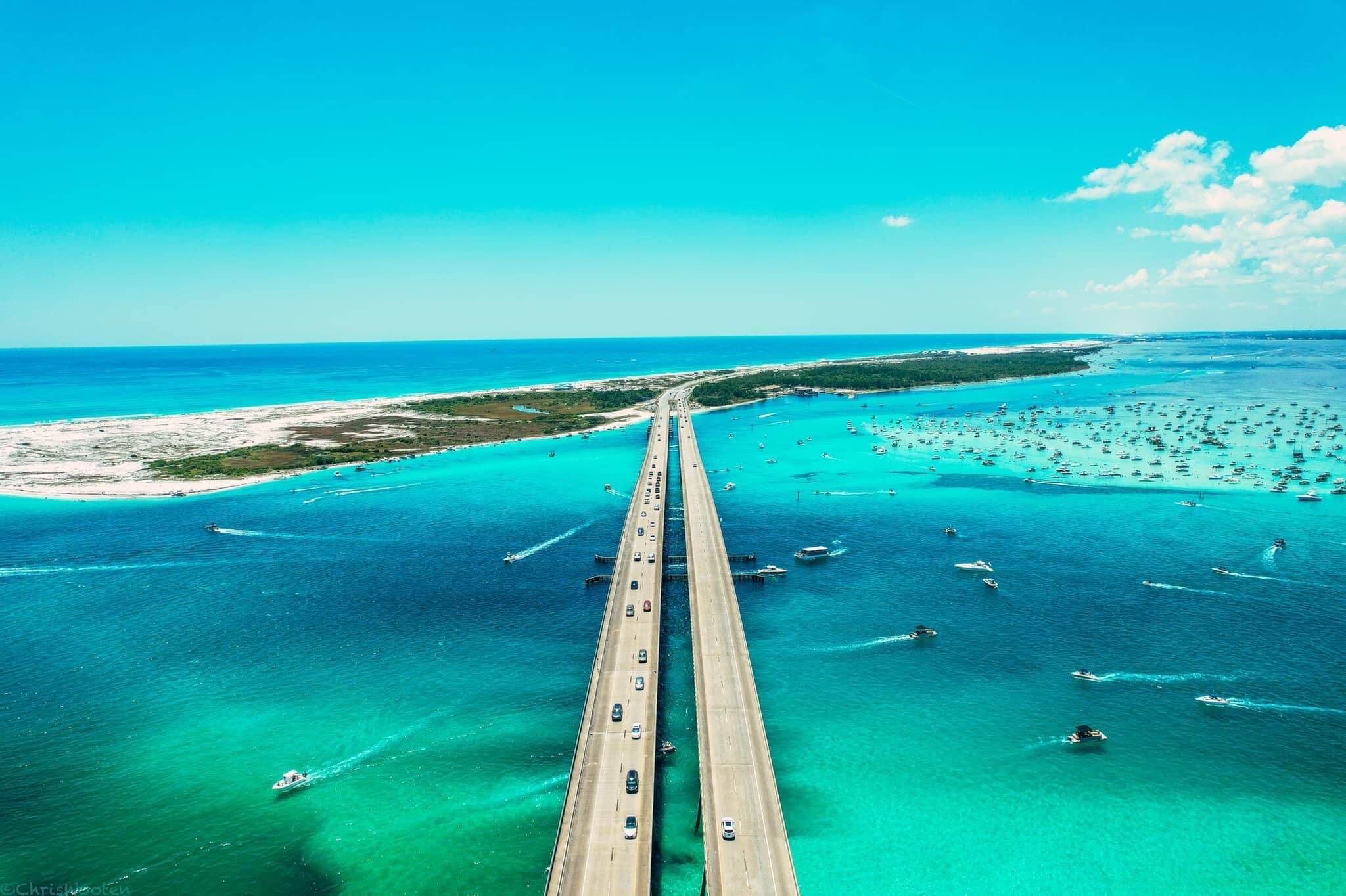 destin bridge and crab island 